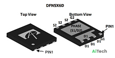 Микросхема AON6998 Dual N-Channel MOSFET 30V 50A DFN5x6D bulk